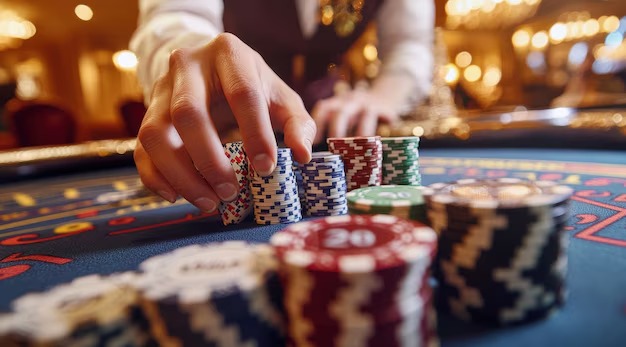 Live dealer table with multiple camera angles streaming to player devices